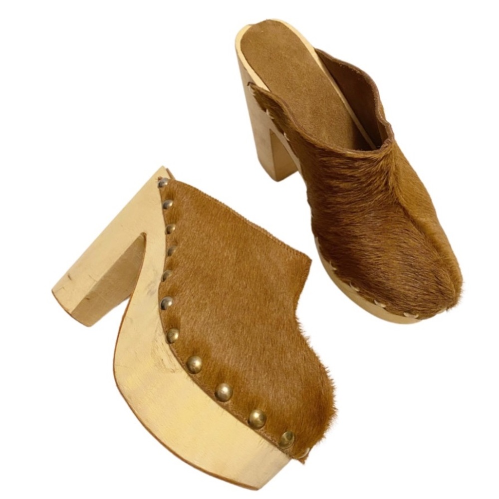 VINTAGE INSPIRED - BROTHER VELLIES PONY HAIR CLOGS